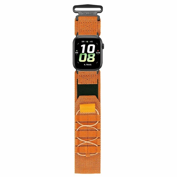 For Honor Watch 5 Bracelet de Montre en Nylon Style Militaire avec Bande Magique Ajustable - Orange