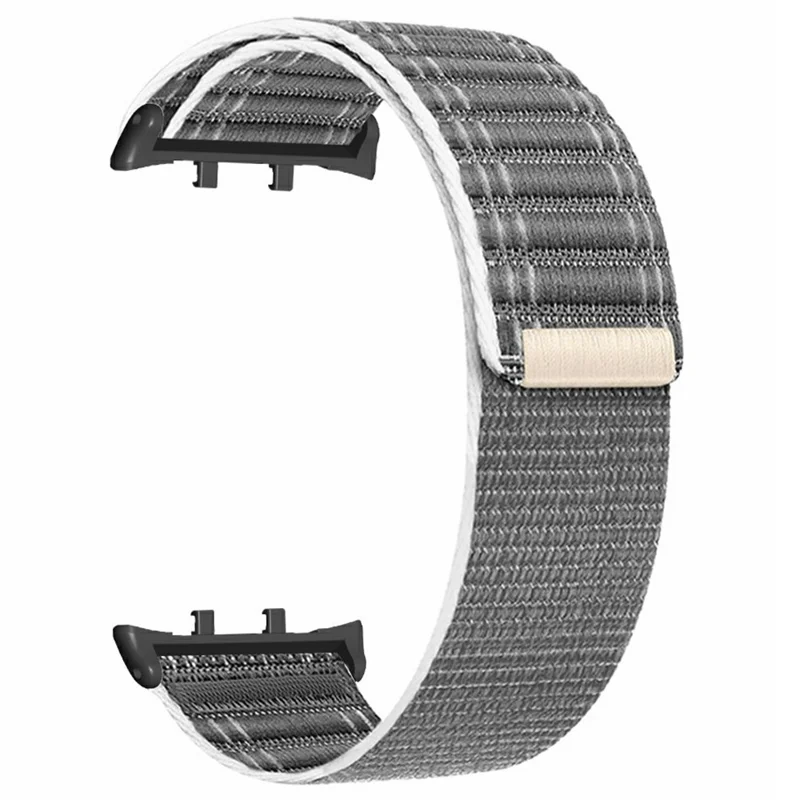 For Honor Watch 5 Bands Nylon Loop Wave Design Watch Strap with Metal Connector - Grey