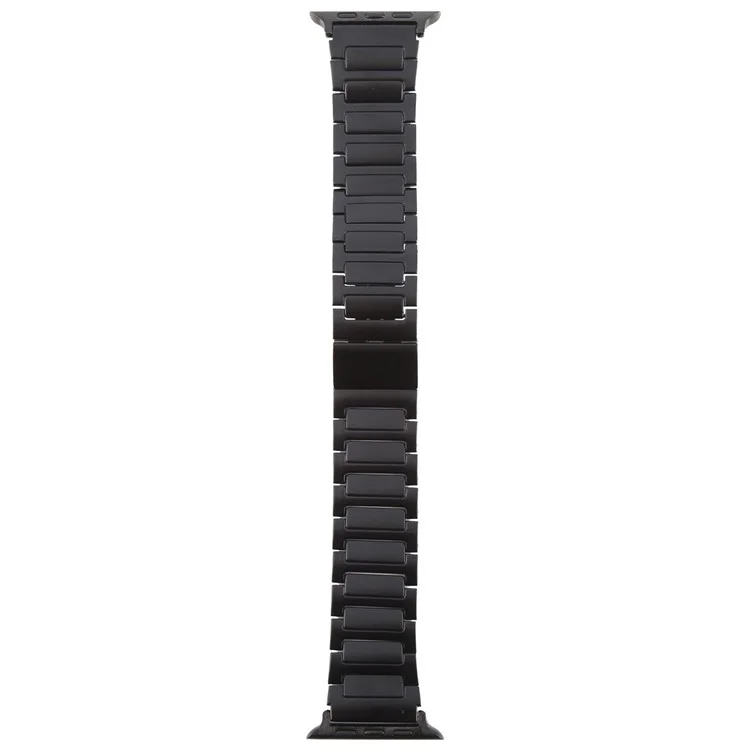 Watch Band For Apple Watch Series 10 9 8 7 SE 6 5 4 3 2 1 42mm 41mm 40mm 38mm Magnetic Foldable Buckle Metal Strap - Black