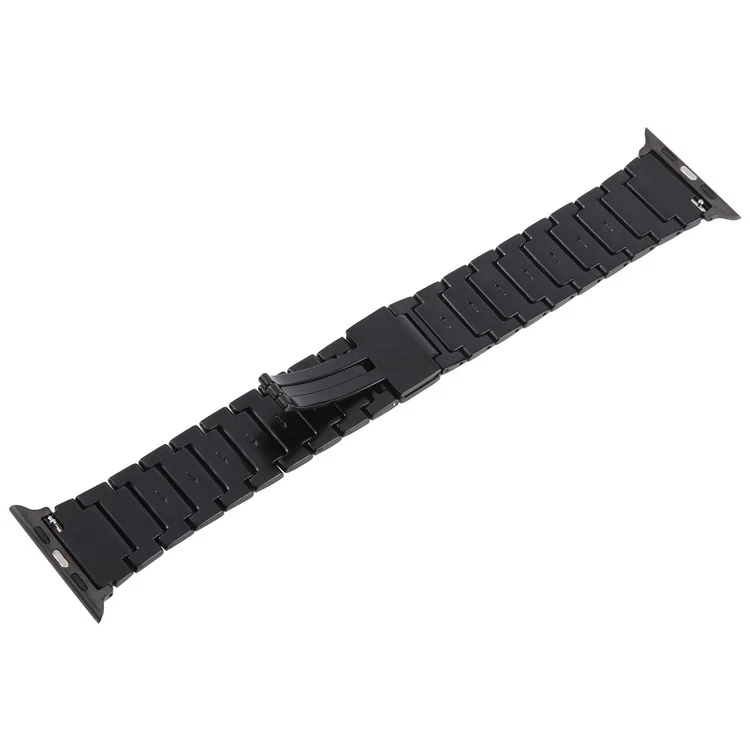 Watch Band For Apple Watch Series 10 9 8 7 SE 6 5 4 3 2 1 42mm 41mm 40mm 38mm Magnetic Foldable Buckle Metal Strap - Black