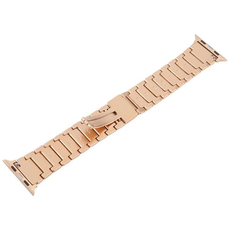 Watch Band For Apple Watch Series 10 9 8 7 SE 6 5 4 3 2 1 42mm 41mm 40mm 38mm Magnetic Foldable Buckle Metal Strap - Rose Gold