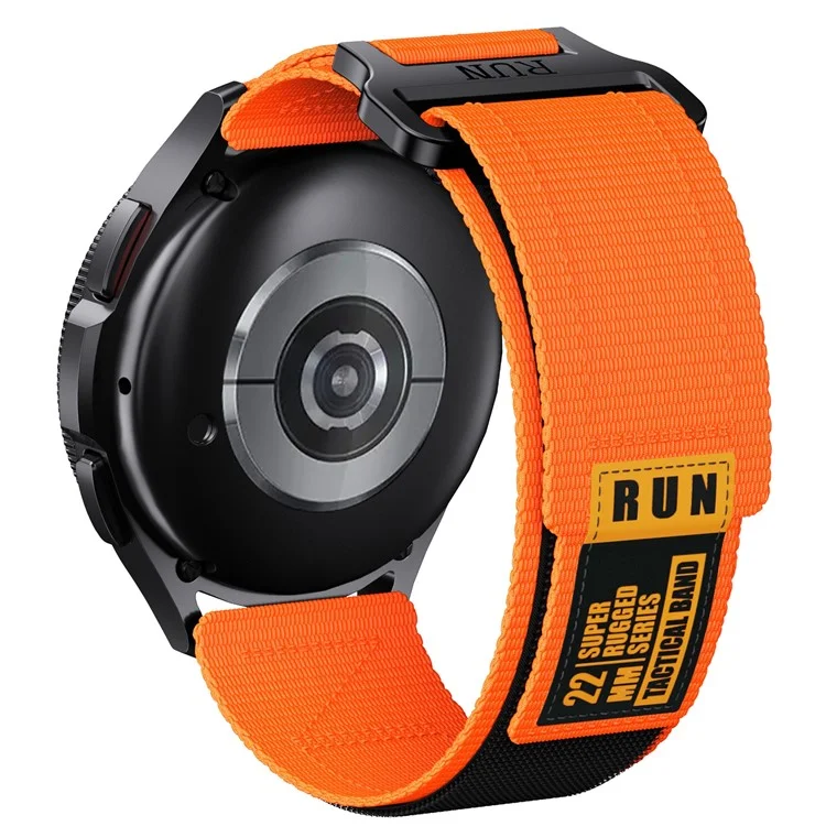 20mm Watch Band For Samsung Galaxy Watch7 44mm  /  40mm  /  Watch6 44mm  /  40mm Nylon Magic Tape Run Strap - Orange