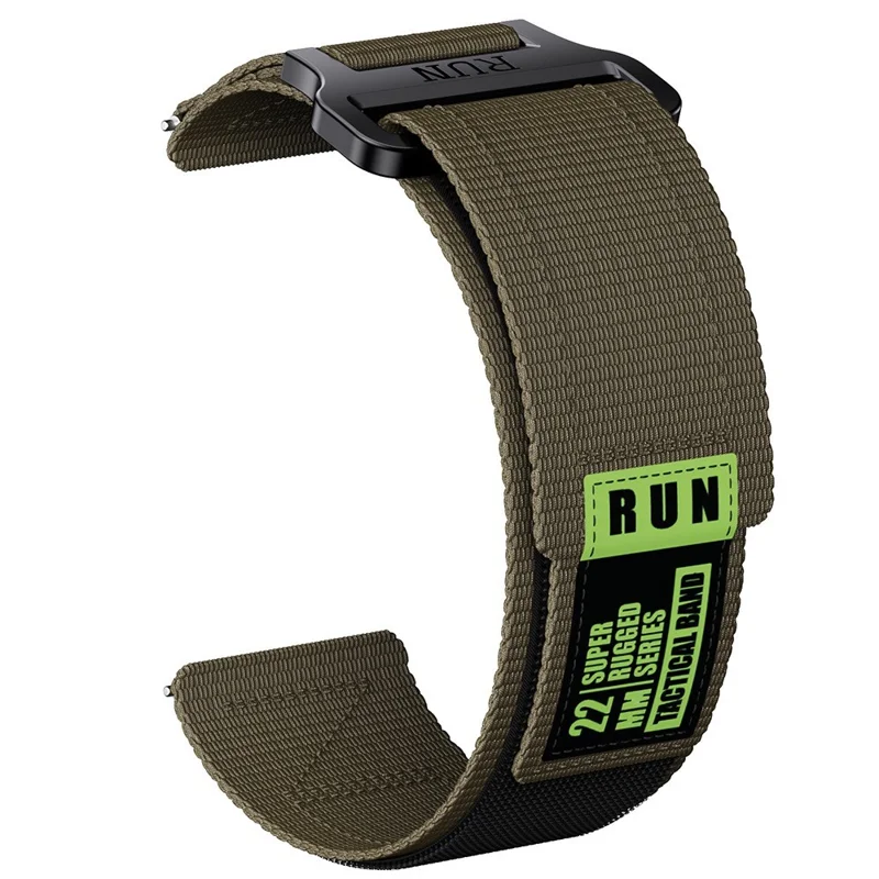 22mm Uhrenarmband Für Huawei Watch GT 5 Pro 46mm / GT 5 46mm / GT 4 46mm / Watch 4 Pro Nylon Klettverschluss Armband - Army Grün
