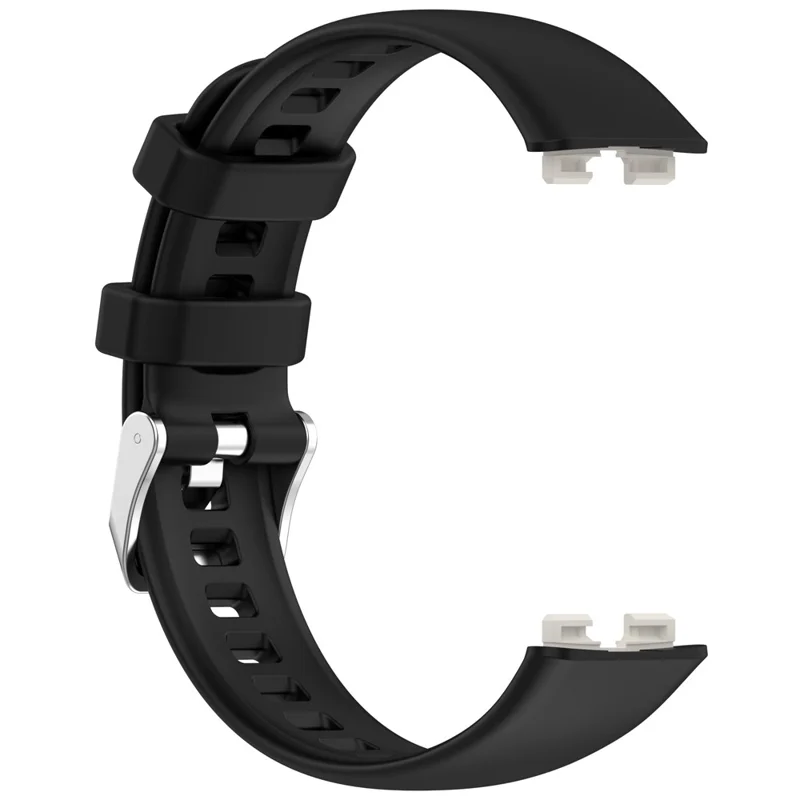 Silicone Watch Band For Huawei Band 10 NFC  /  10  /  9 NFC  /  9  /  8 NFC  /  8 High Quality Wristband Replacement Strap - Black