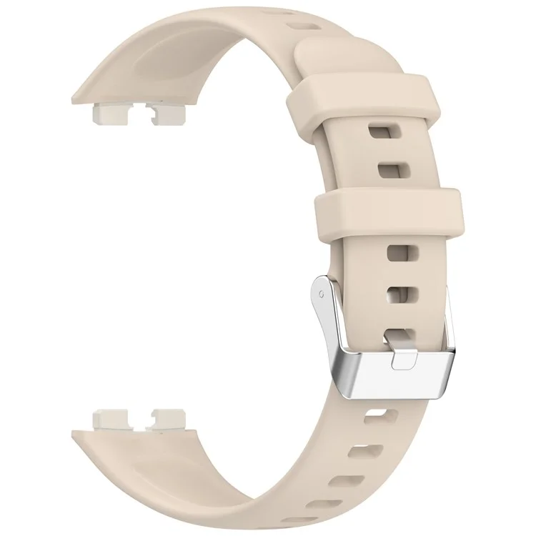 Silicone Watch Band For Huawei Band 10 NFC  /  10  /  9 NFC  /  9  /  8 NFC  /  8 High Quality Wristband Replacement Strap - Ivory White