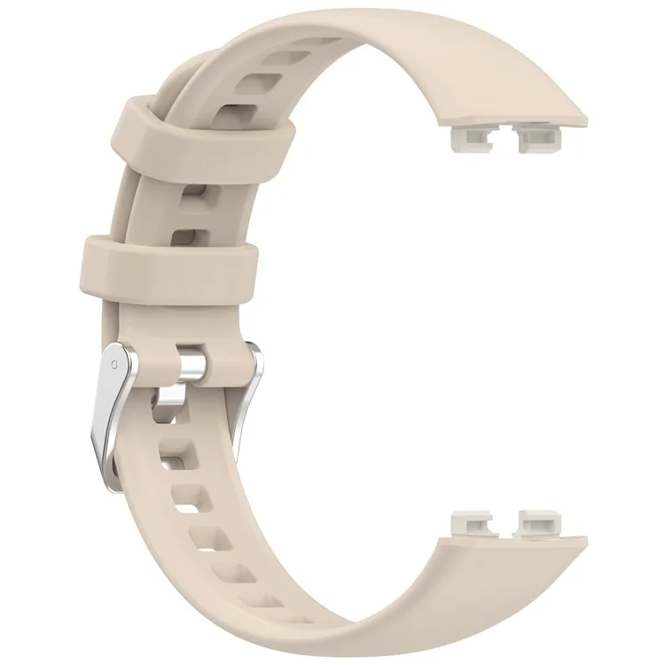 Silicone Watch Band For Huawei Band 10 NFC  /  10  /  9 NFC  /  9  /  8 NFC  /  8 High Quality Wristband Replacement Strap - Ivory White