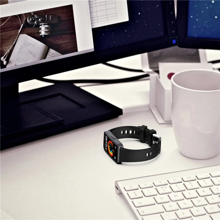 Silicone Watch Band For Huawei Band 10 NFC  /  10  /  9 NFC  /  9  /  8 NFC  /  8 High Quality Wristband Replacement Strap - Ivory White