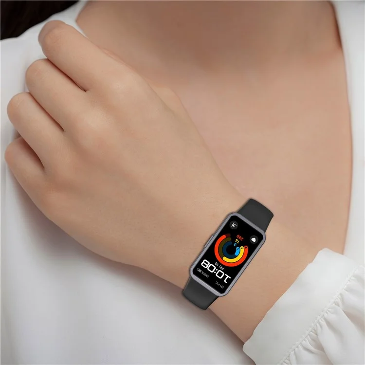 Silicone Watch Band For Huawei Band 10 NFC  /  10  /  9 NFC  /  9  /  8 NFC  /  8 High Quality Wristband Replacement Strap - Ivory White