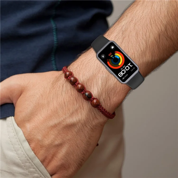 Silicone Watch Band For Huawei Band 10 NFC  /  10  /  9 NFC  /  9  /  8 NFC  /  8 High Quality Wristband Replacement Strap - Ivory White