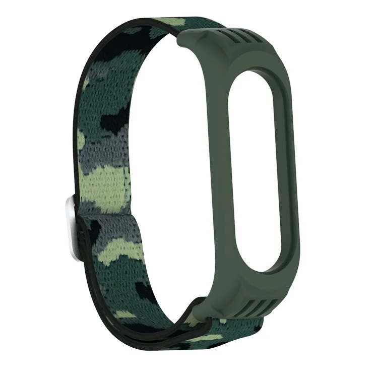 Elastic Nylon Smart Watch Strap Replacement Watchband for Xiaomi Mi Band 3/4/5/6 - Camouflage