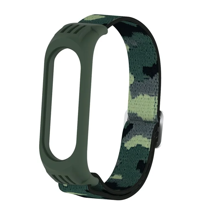 Elastic Nylon Smart Watch Strap Replacement Watchband for Xiaomi Mi Band 3/4/5/6 - Camouflage