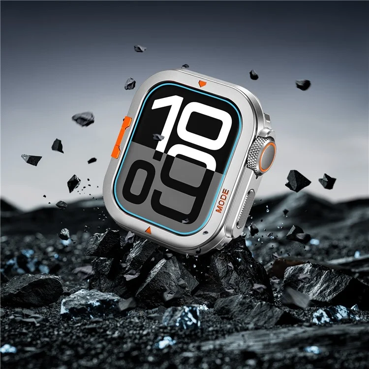 Für Apple Watch Series 10 46mm Schutzhülle Stoßfest Metall + PC Uhrengehäuse - Silber