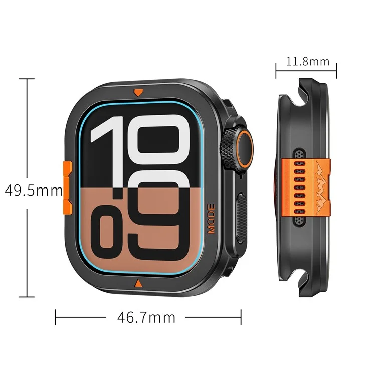 Für Apple Watch Series 10 46mm Schutzhülle Stoßfest Metall + PC Uhrengehäuse - Silber