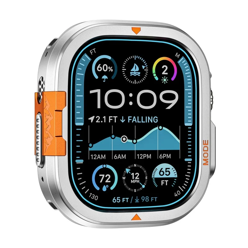 For Apple Watch Ultra 3 / Ultra 2 / Ultra 49mm Protective Case Drop Proof Metal + PC Watch Case Cover - Silver