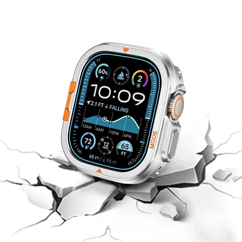 For Apple Watch Ultra 3 / Ultra 2 / Ultra 49mm Protective Case Drop Proof Metal + PC Watch Case Cover - Silver