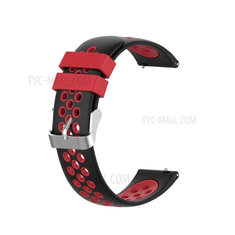 Dual Color Soft Silicone Smart Watch Replacement Strap 22mm for HUAWEI Watch GT2 46mm - Black/Red