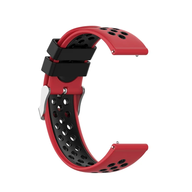 Correa De Reemplazo De Reloj Inteligente De Silicona Suave De Doble Color 22 Mm Para Huawei Watch GT2 46mm - Negro Rojo