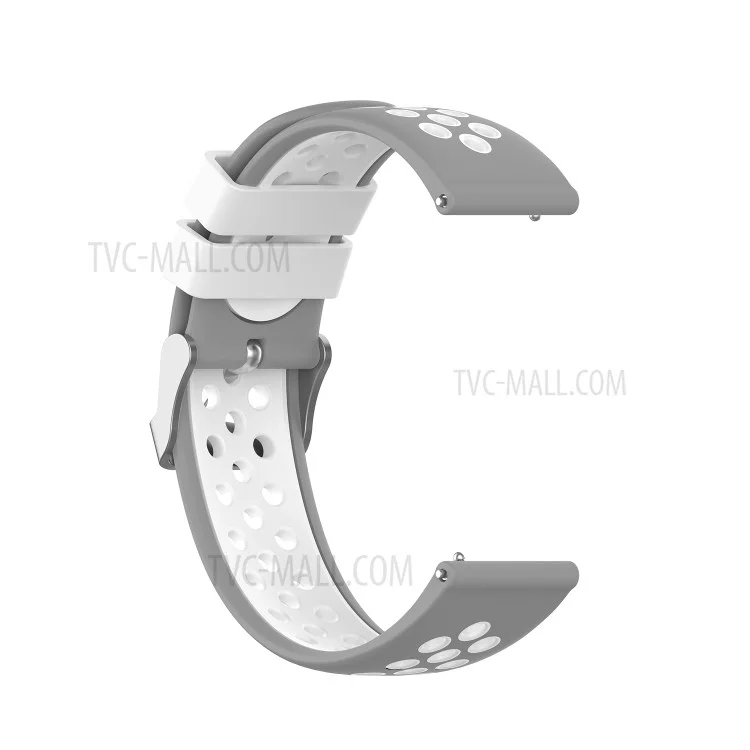 Dual Color Soft Silicone Smart Watch Replacement Strap 22mm for HUAWEI Watch GT2 46mm - Grey/White