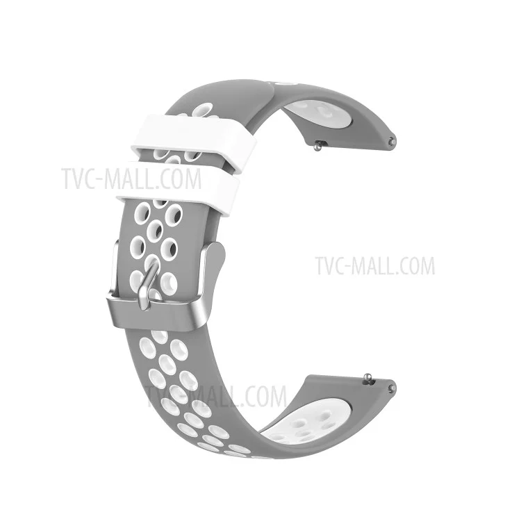 Dual Color Soft Silicone Smart Watch Replacement Strap 22mm for HUAWEI Watch GT2 46mm - Grey/White