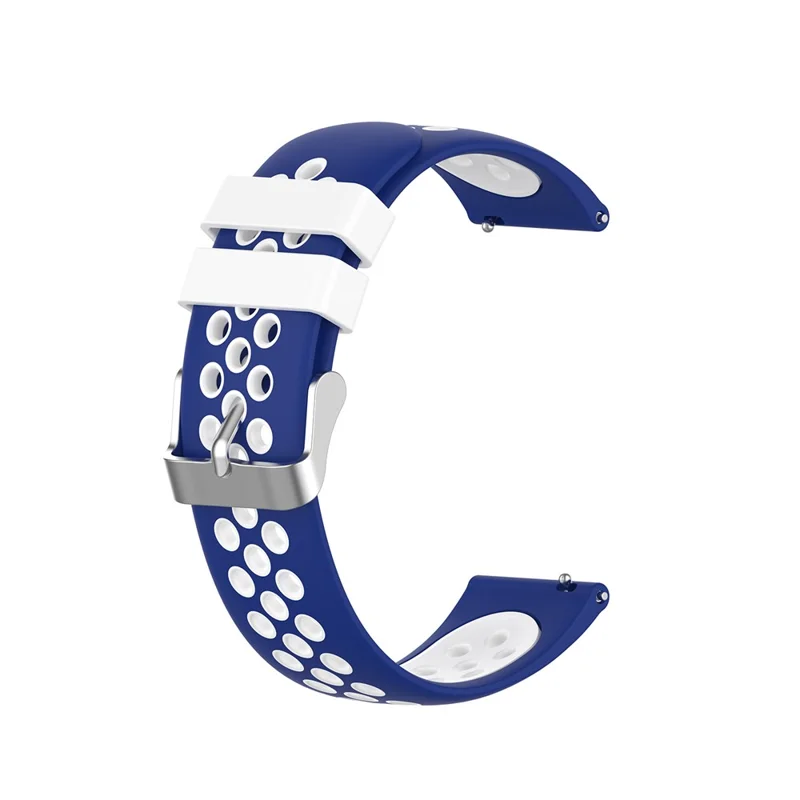 Dual Color Soft Silicone Smart Watch Replacement Strap 22mm for HUAWEI Watch GT2 46mm - Blue/White