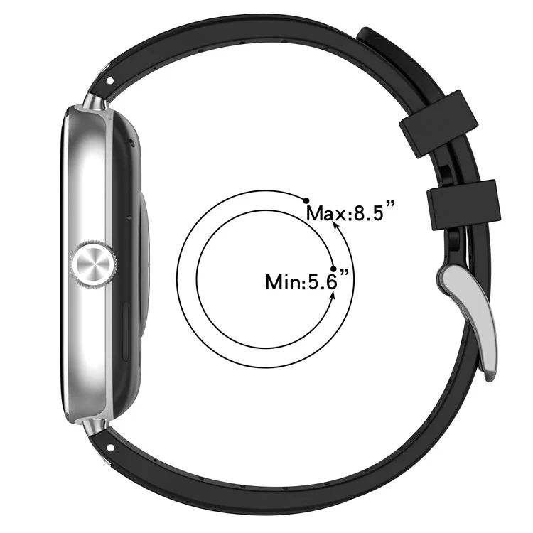 Pulseira de Silicone para Xiaomi Redmi Watch 5 / Watch 4 / Smart Band 9 Pro / 8 Pro Alça de Pulso Ajustável - Preto