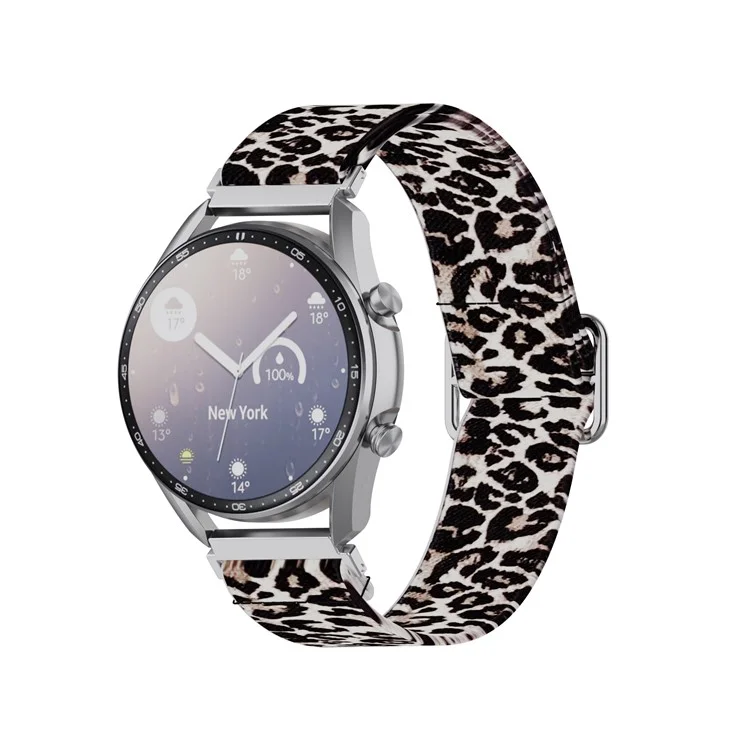 Correa de Reloj Inteligente de Nylon con Estampado Ajustable de 22 mm para Samsung Galaxy Watch 46 mm/Watch3 45 mm - Estampado de Leopardo
