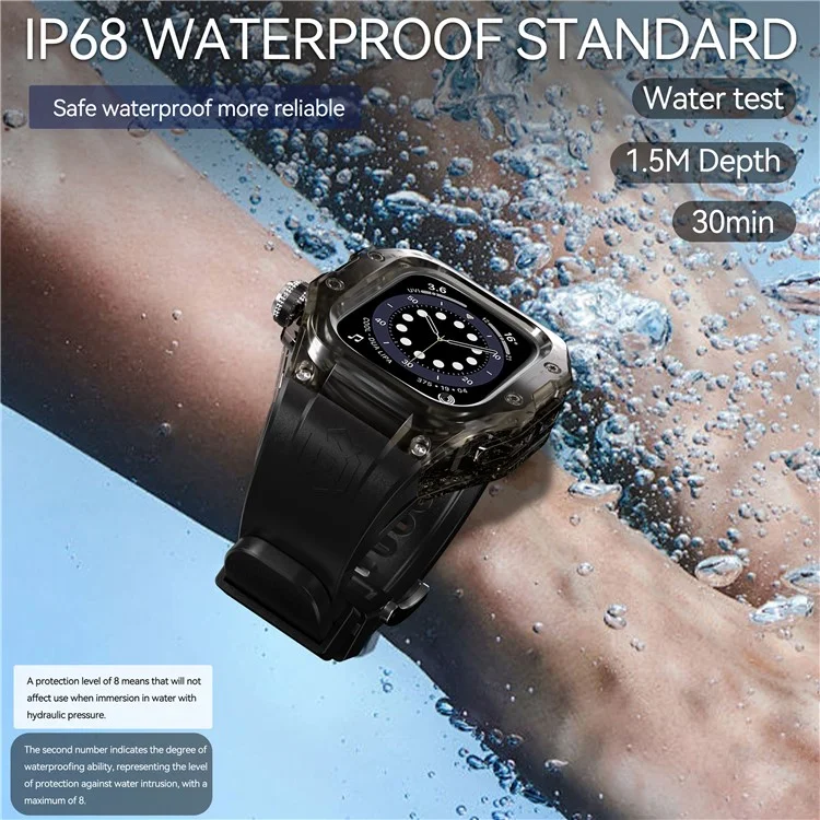 SHELLBOX per Apple Watch Series 10 42mm IP68 Impermeabile Custodia da orologio integrata con cinturino in silicone
