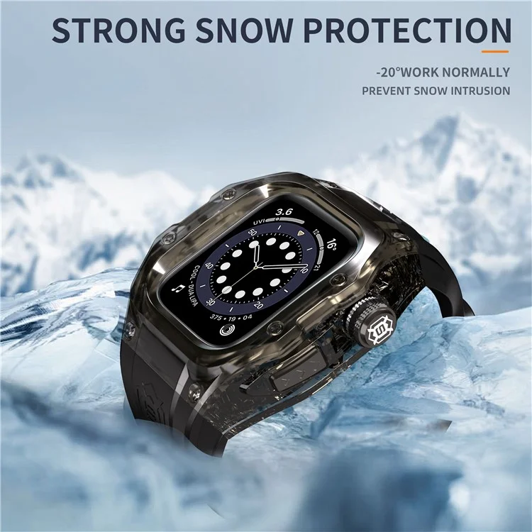 SHELLBOX per Apple Watch Series 10 42mm IP68 Impermeabile Custodia da orologio integrata con cinturino in silicone