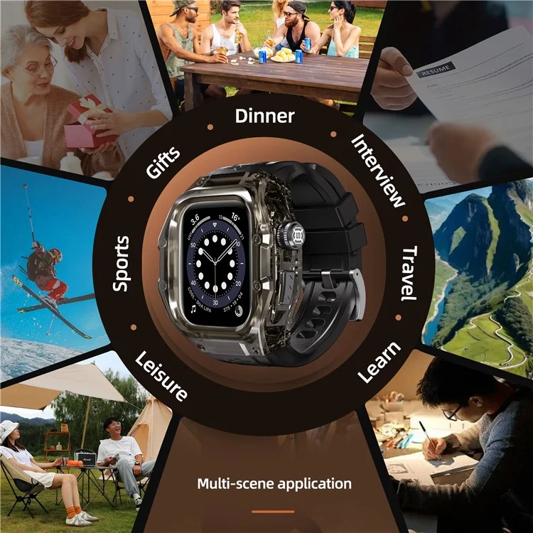 SHELLBOX For Apple Watch Series 10 46mm IP68 Waterproof Integrated Watch Case with Silicone Watch Strap