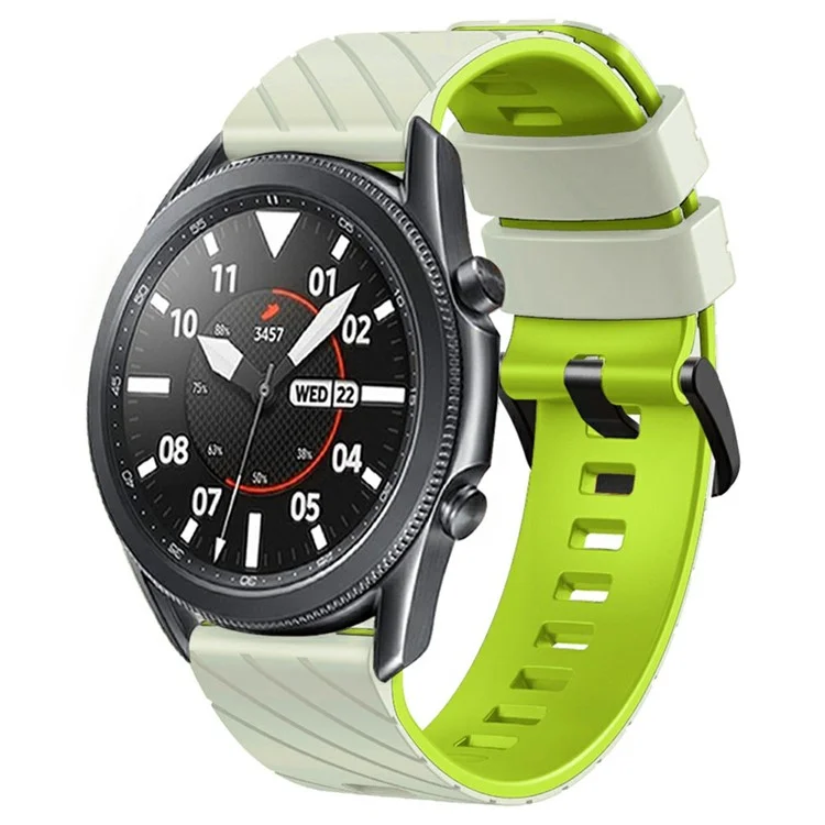 Silicone Band for Suunto 9 Peak Pro / 9 Peak / Vertical / Race S / Race Dual Color Replacement Watch Strap - Grey+Lime