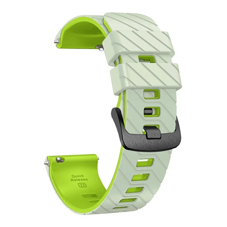 Silicone Band for Suunto 9 Peak Pro / 9 Peak / Vertical / Race S / Race Dual Color Replacement Watch Strap - Grey+Lime