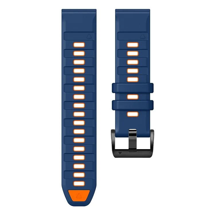 26mm Watch Band For Garmin Fenix 8 51mm / Instinct 2X / Fenix 7X / Enduro 2 , Dual Color Silicone Replacement Strap - Sapphire + Orange