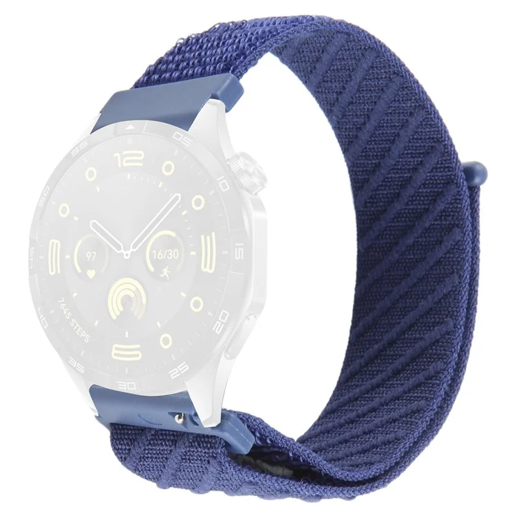 22mm Watch Band For Huawei Watch GT 5 Pro 46mm / GT 5 46mm / GT 4 46mm / Watch 4 / Samsung Galaxy Watch3 Nylon Loop Strap  - Dark Blue