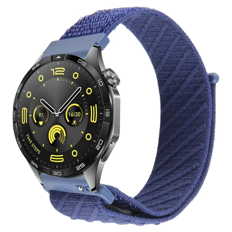 22mm Watch Band For Huawei Watch GT 5 Pro 46mm / GT 5 46mm / GT 4 46mm / Watch 4 / Samsung Galaxy Watch3 Nylon Loop Strap  - Dark Blue