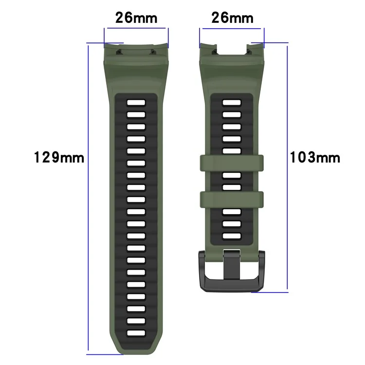 Für Garmin Instinct 3 50mm Zweifarbiges Smartwatch-Band Sport Atmungsaktives Silikonarmband - Schwarz+Rot