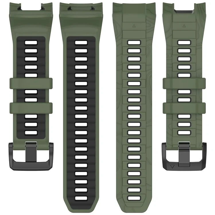 Für Garmin Instinct 3 50mm Zweifarbiges Smartwatch-Band Sport Atmungsaktives Silikonarmband - Schwarz+Rot