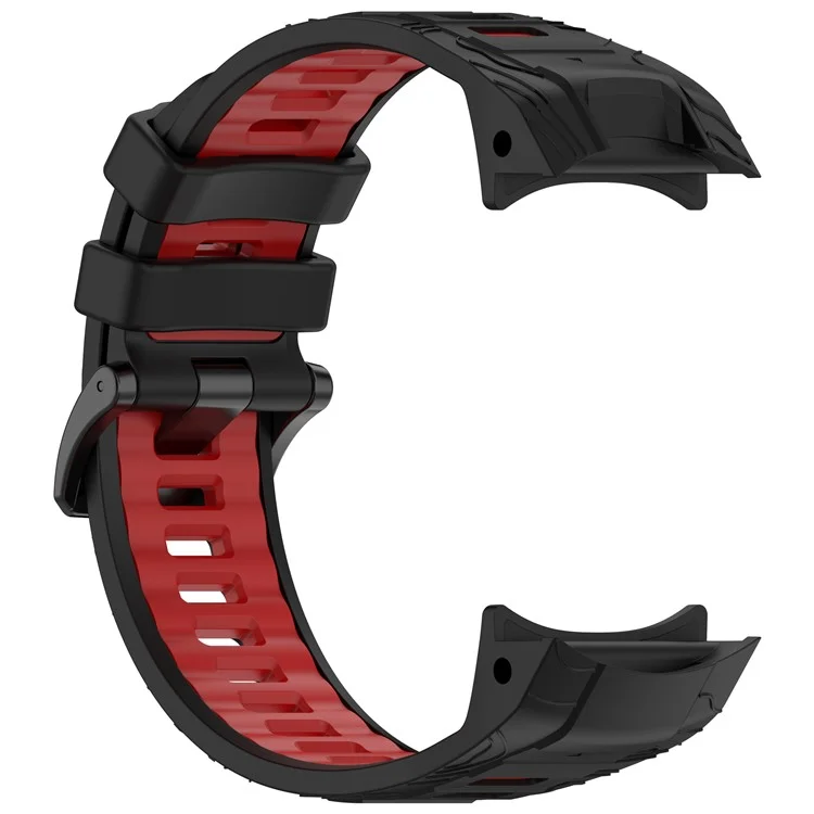 Für Garmin Instinct 3 50mm Zweifarbiges Smartwatch-Band Sport Atmungsaktives Silikonarmband - Schwarz+Rot