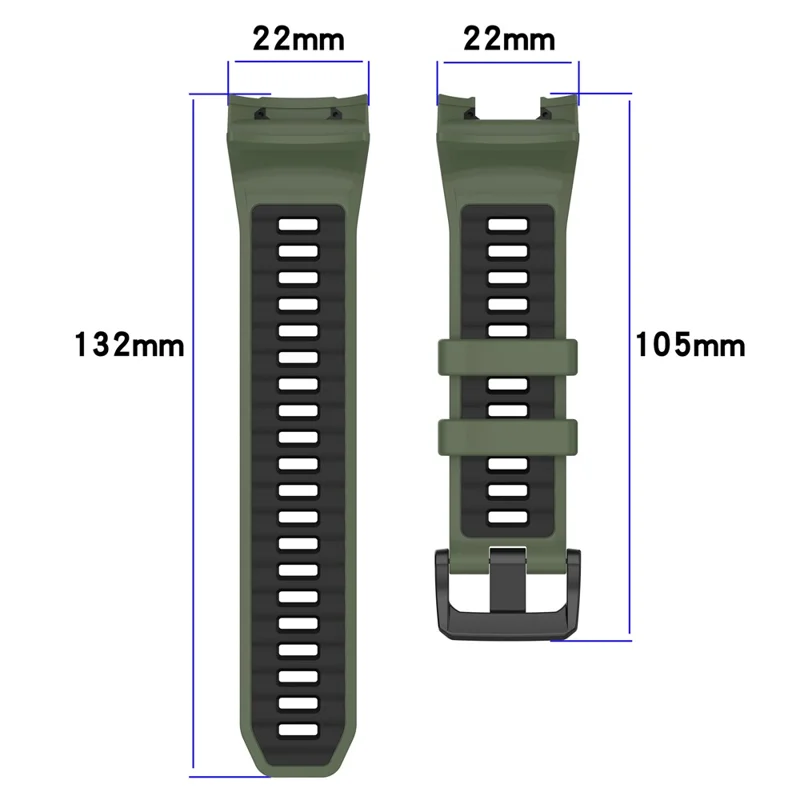 For Garmin Instinct 3 45mm Dual Color Smartwatch Band Sports Breathable Silicone Strap - Black+Red