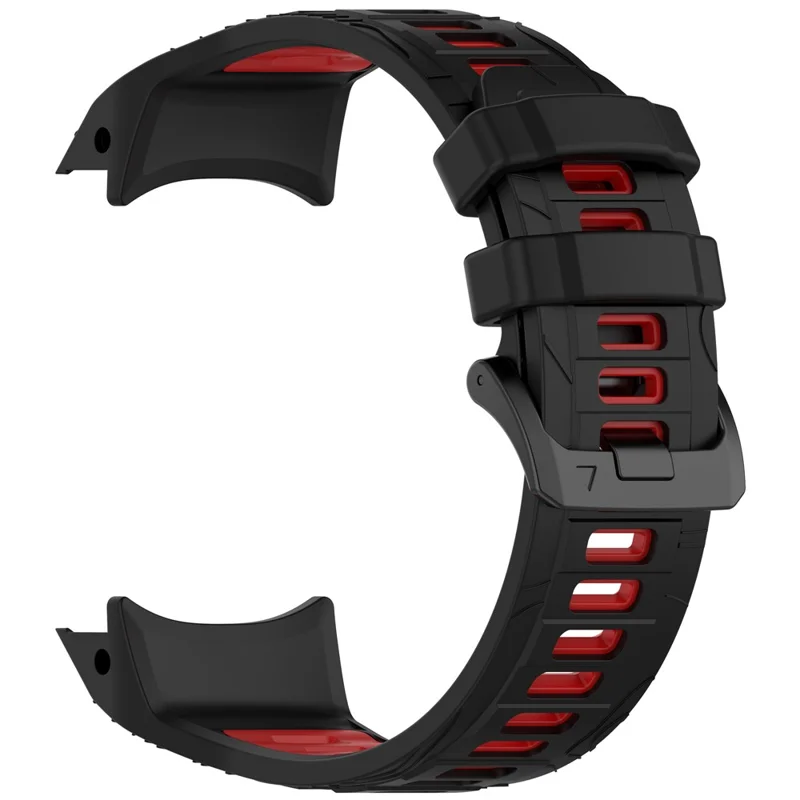 For Garmin Instinct 3 45mm Dual Color Smartwatch Band Sports Breathable Silicone Strap - Black+Red