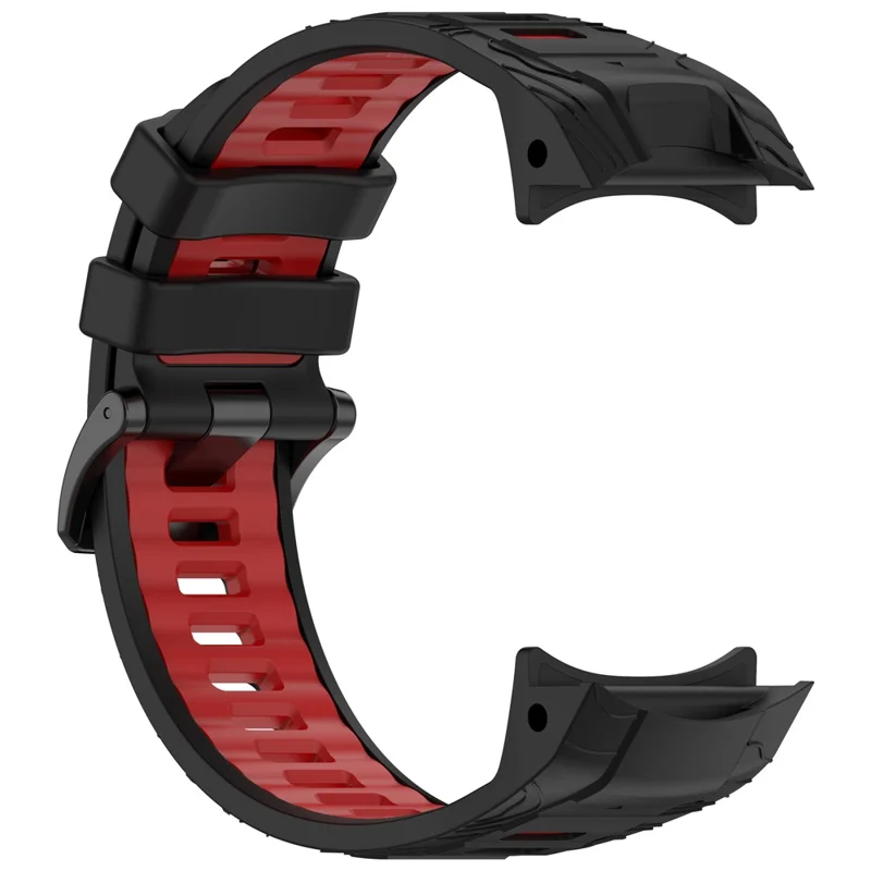 For Garmin Instinct 3 45mm Dual Color Smartwatch Band Sports Breathable Silicone Strap - Black+Red