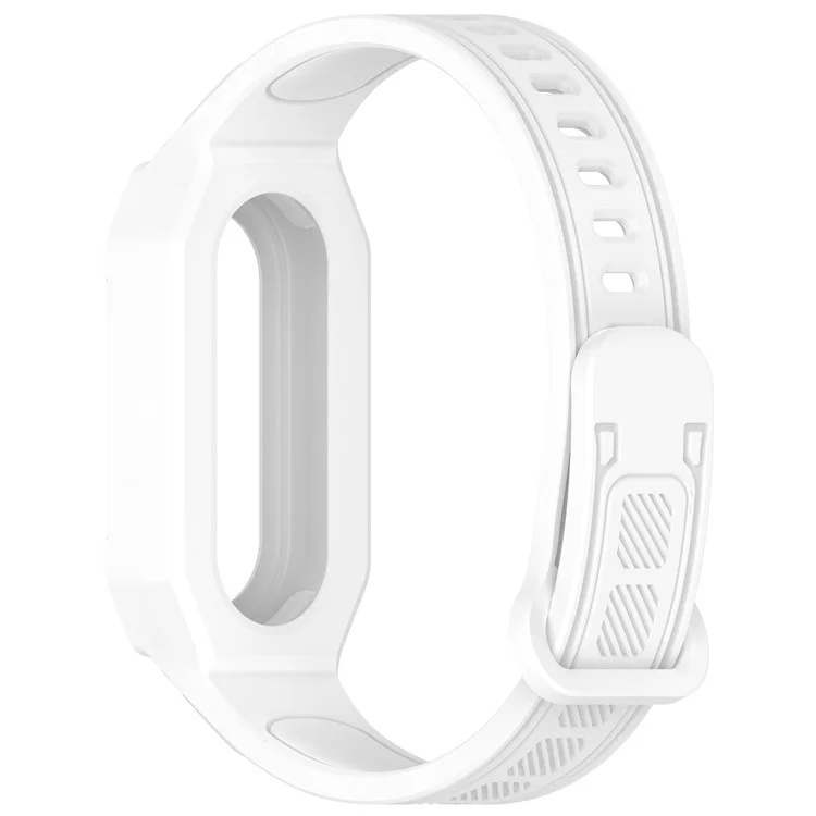 For Xiaomi Smart Band 9 / 8 / Mi Band 7 / 6 / 5 TPU Watch Band Integrated with Protective Case - White