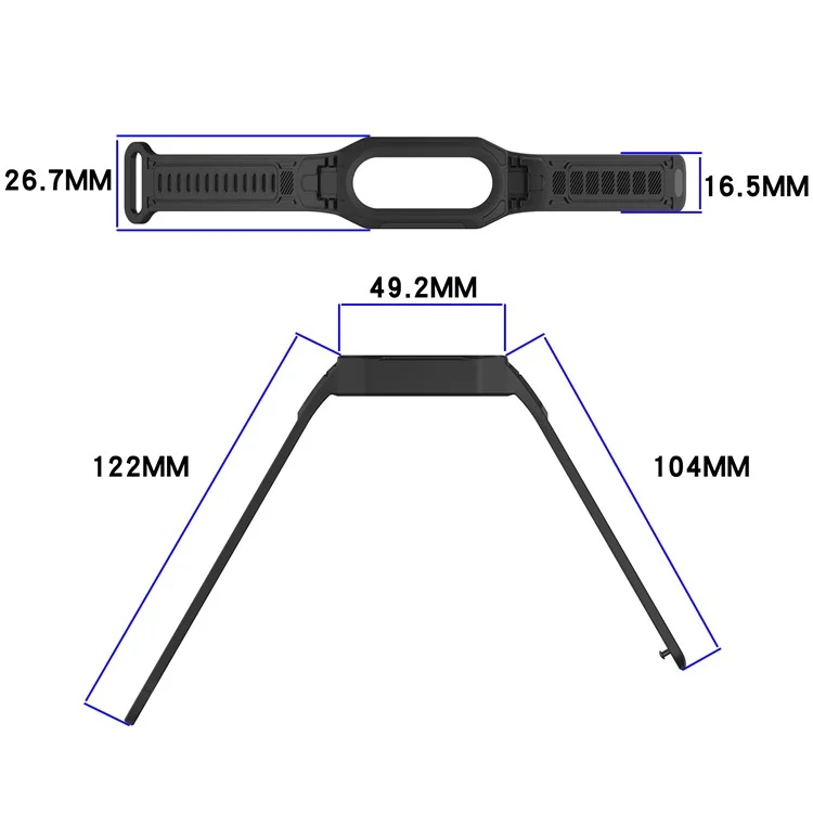 For Xiaomi Smart Band 9 / 8 / Mi Band 7 / 6 / 5 TPU Watch Band Integrated with Protective Case - White