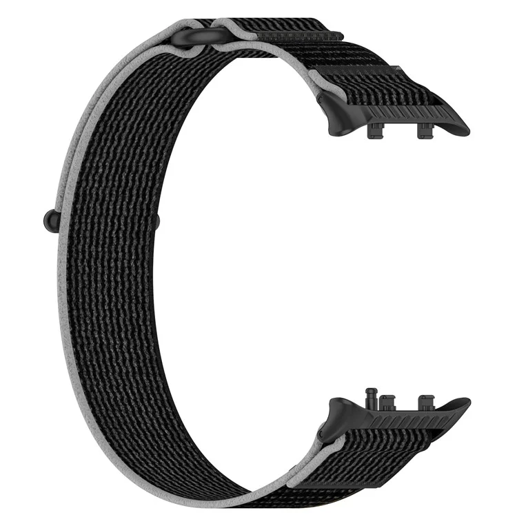 For Huawei Watch D2 Nylon Wrist Strap Magic Tape Loop Watch Band - Black+Grey