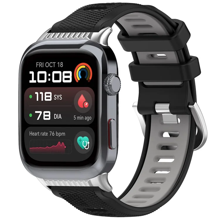 Para Huawei Watch D2 Banda de Smartwatch de Duas Cores Pulseira Esportiva de Silicone - Preto+Cinza
