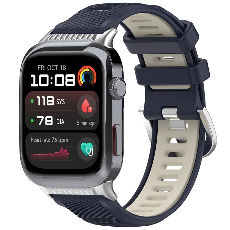 For Huawei Watch D2 Dual Color Smartwatch Band Sports Silicone Strap - Midnight Blue+Starlight