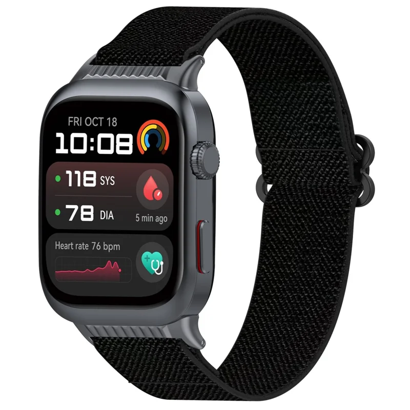 Für Huawei Watch D2 Uhrenarmband Nylon geflochten Elastisch Schiebe-Verschluss Atmungsaktiv Armband - Schwarz