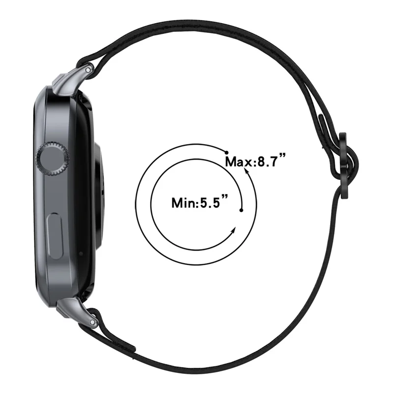 Für Huawei Watch D2 Uhrenarmband Nylon geflochten Elastisch Schiebe-Verschluss Atmungsaktiv Armband - Schwarz