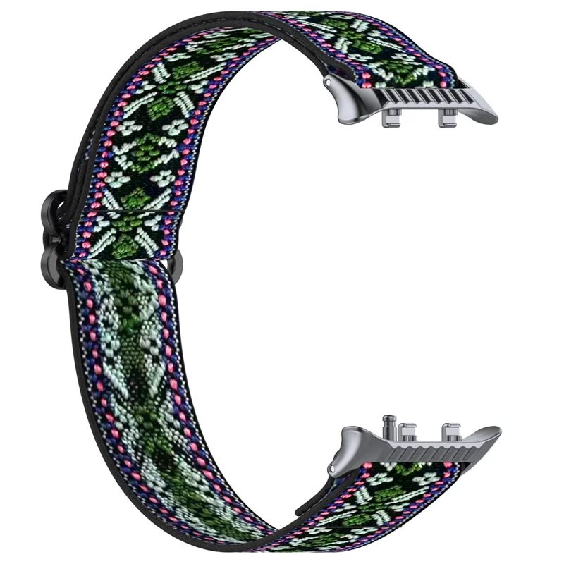 For Huawei Watch D2 Watch Band Nylon Braided Elastic Slide-Lock Clasp Breathable Strap - Green Purple