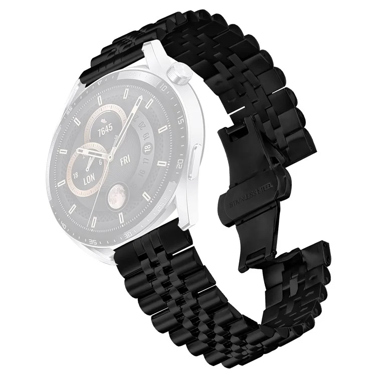 Correa de Reloj de 5 Hebras de Acero Inoxidable con Cierre de Mariposa para Samsung Galaxy Watch 46mm - Negro
