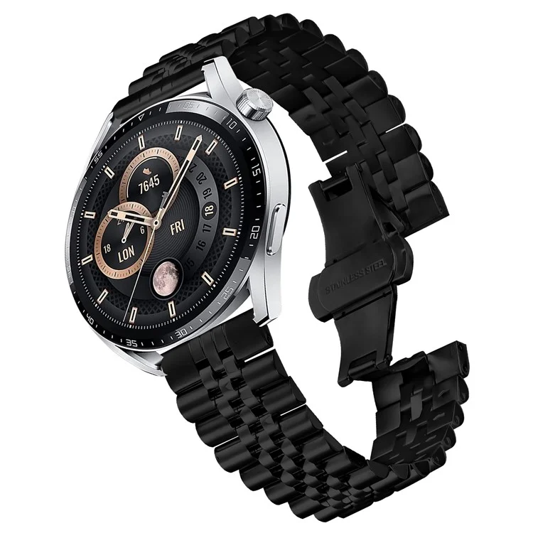 Correa de Reloj de 5 Hebras de Acero Inoxidable con Cierre de Mariposa para Samsung Galaxy Watch 46mm - Negro